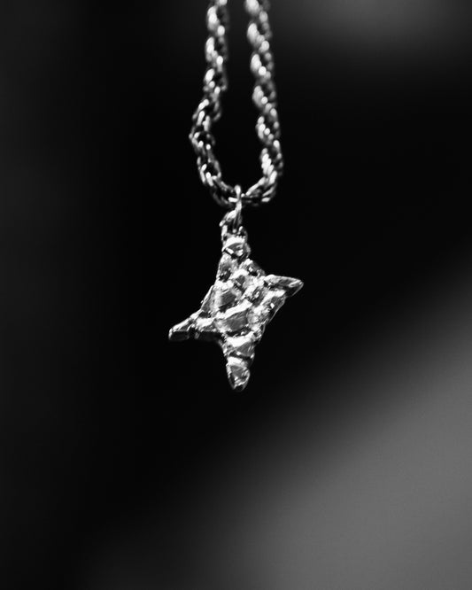 Raw cut star pendant | STERLING SILVER